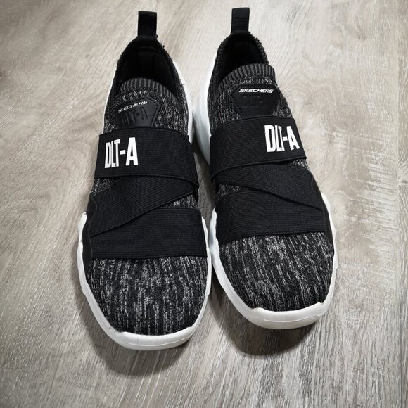 Skechers DLT-A Air Cooled Black/Grey/White Ladies Size 7 Slip On Sneakers - Picture 5 of 8